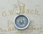 sun wax seal necklace - I never back down - wax seal jewelry