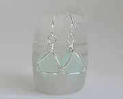 pale green sea glass earrings