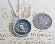 hot air balloon wax seal necklace - BON VOYAGE - a good journey