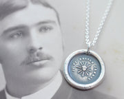 sun wax seal necklace - I never back down - wax seal jewelry