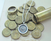 sun wax seal necklace - I never back down - wax seal jewelry