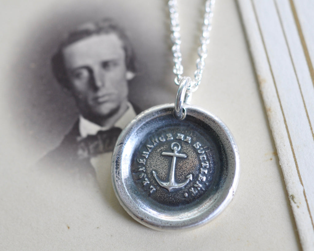 hope sustains me wax seal necklace