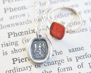 phoenix rising wax seal necklace