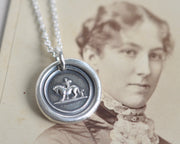 lion and cherub wax seal necklace