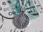 compass wax seal necklace