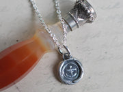 tiny anchor wax seal necklace