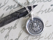 forget me not wax seal pendant