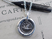 peace dove wax seal necklace