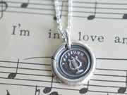 lyre wax seal necklace