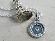 tiny heart wax seal necklace