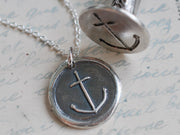 anchor wax seal necklace
