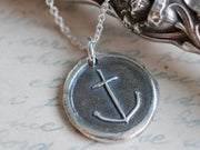 anchor wax seal necklace - hope, salvation, stability - wax seal jewelry