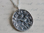 medieval crow wax seal necklace