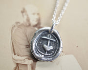 anchor and heart wax seal necklace