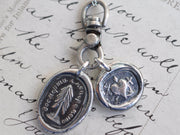 tree wax seal necklace - I change only in death - evergreen tree