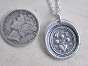 heart wax seal necklace