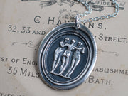 three graces wax seal necklace