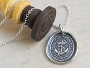 royal navy anchor wax seal necklace