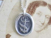 hope anchor wax seal necklace