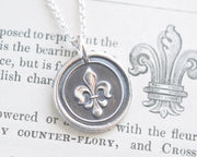 fleur de lis wax seal pendant