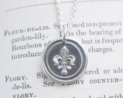 fleur de lis wax seal necklace