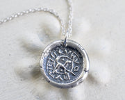 dog wax seal necklace - a loyal friend - medieval wax seal jewelry