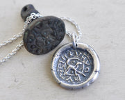 dog wax seal necklace - a loyal friend - medieval wax seal jewelry