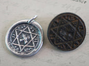 star of david wax seal pendant