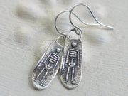 skeleton wax seal earrings