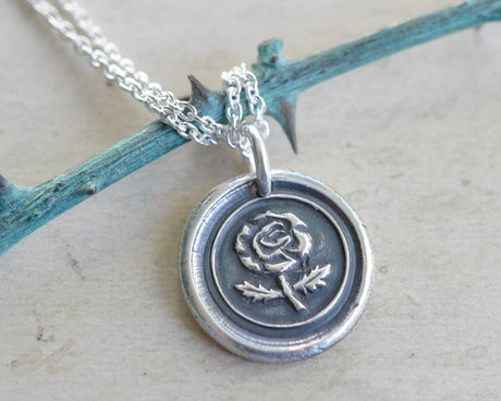 rose wax seal necklace