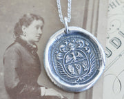 wings wax seal necklace