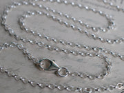 shiny silver rolo necklace chain