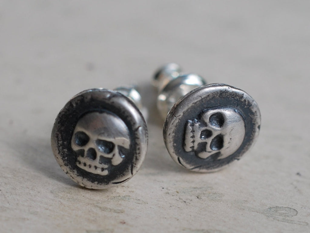 skull stud earrings