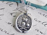 memento mori wax seal necklace