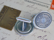compass wax seal cuff links - wax seal accessory