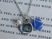 ship wax seal charm necklace