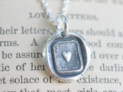 heart wax seal necklace