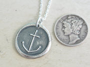 anchor wax seal necklace - hope, salvation, stability - wax seal jewelry