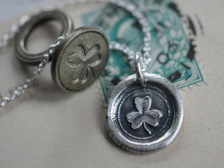 shamrock wax seal necklace