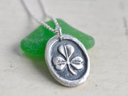shamrock wax seal necklace