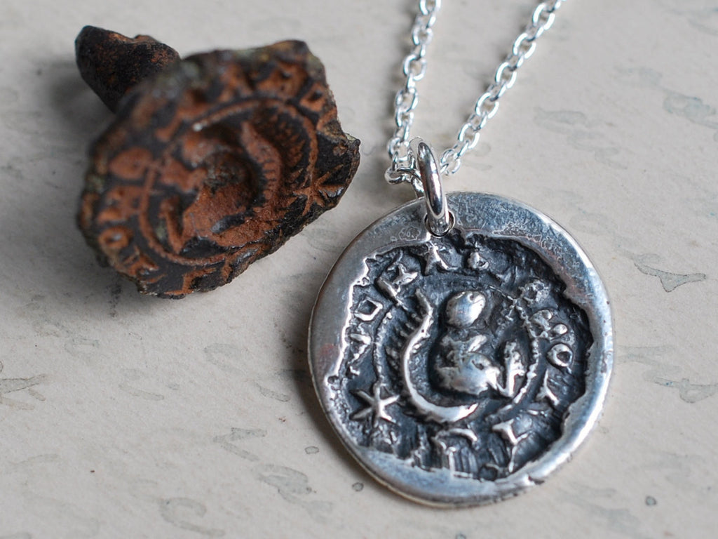 squirrel wax seal necklace