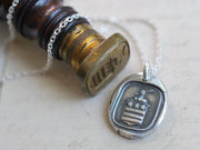 stars and stripes wax seal necklace
