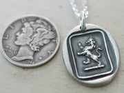 lion wax seal necklace