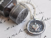 heart cross anchor wax seal pendant