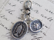 heart cross anchor wax seal necklace - faith hope charity wax seal