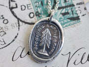 tree wax seal necklace - I change only in death - evergreen tree