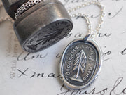 tree wax seal necklace - I change only in death - evergreen tree