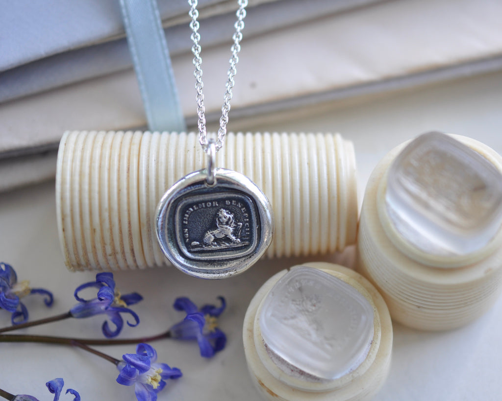 lion wax seal necklace