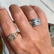 sterling silver sea glass bottleneck ring