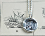 such is life ship wax seal necklace pendant